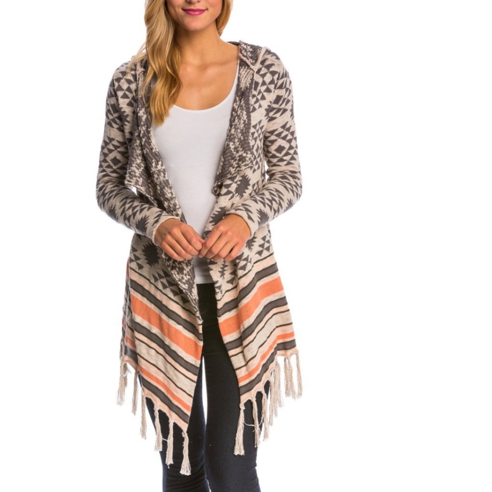 Rip Curl Tribal Boho Hooded Knit Cardigan